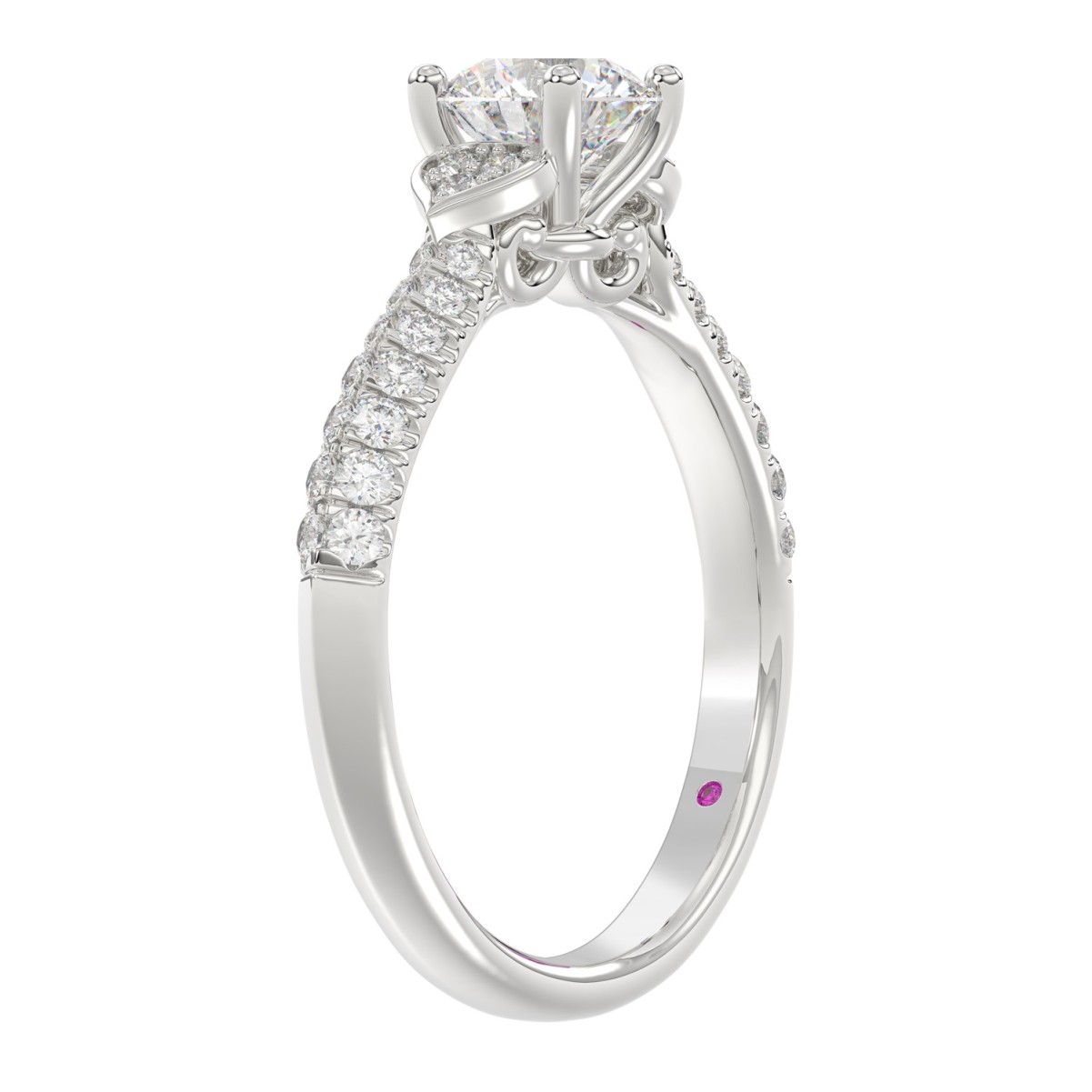 14K WHITE GOLD 3 1/4CT ROUND DIAMOND LADIES SEMI MOUNT RING (CENTER STONE ROUND DIAMOND 3CT) 14K WHITE GOLD 3 1/4CT ROUND DIAMOND LADIES SEMI MOUNT RING (CENTER STONE ROUND DIAMOND 3CT)