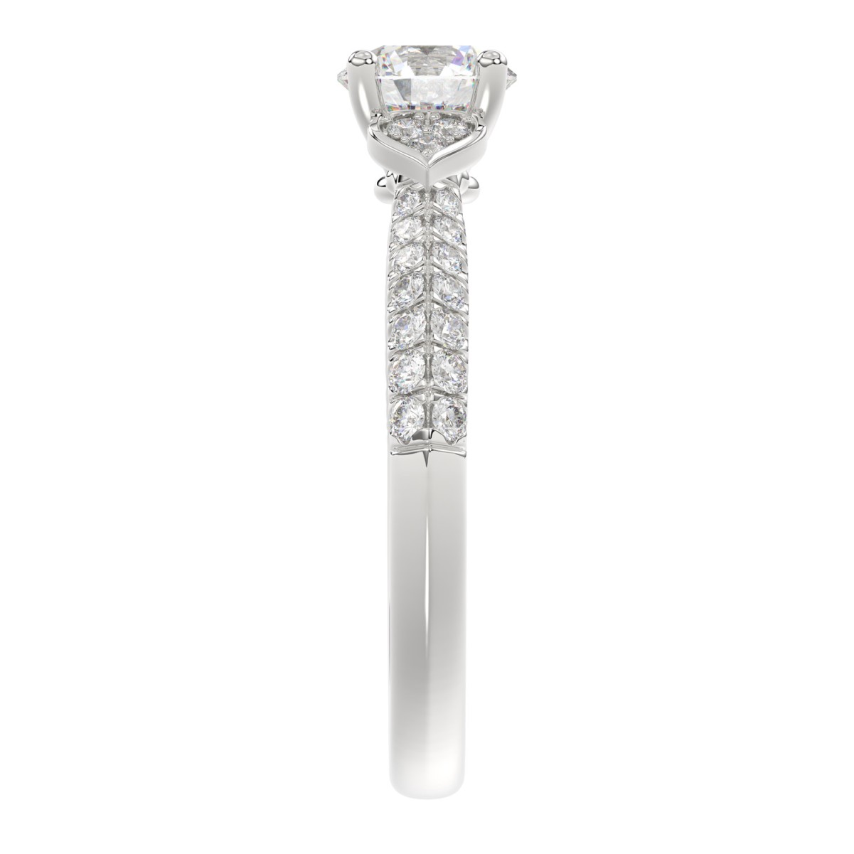 14K WHITE GOLD 3 1/4CT ROUND DIAMOND LADIES SEMI MOUNT RING (CENTER STONE ROUND DIAMOND 3CT) 14K WHITE GOLD 3 1/4CT ROUND DIAMOND LADIES SEMI MOUNT RING (CENTER STONE ROUND DIAMOND 3CT)