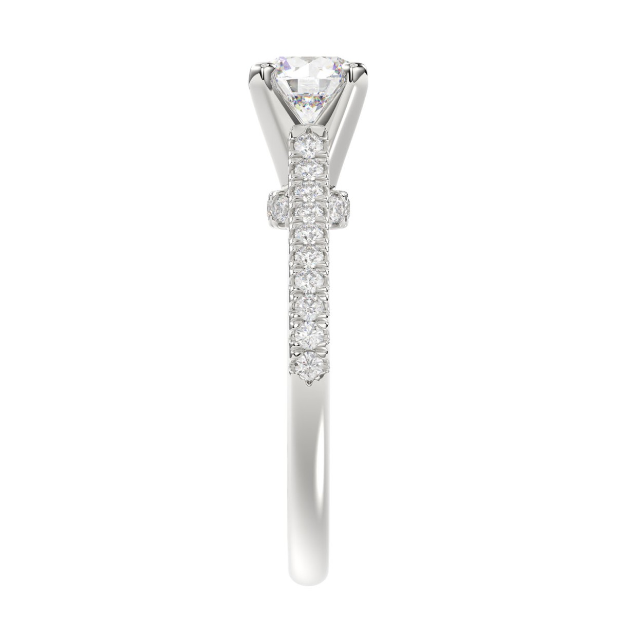 14K WHITE GOLD 2 1/4CT ROUND DIAMOND LADIES SEMI MOUNT RING (CENTER STONE ROUND DIAMOND 2CT) 14K WHITE GOLD 2 1/4CT ROUND DIAMOND LADIES SEMI MOUNT RING (CENTER STONE ROUND DIAMOND 2CT)