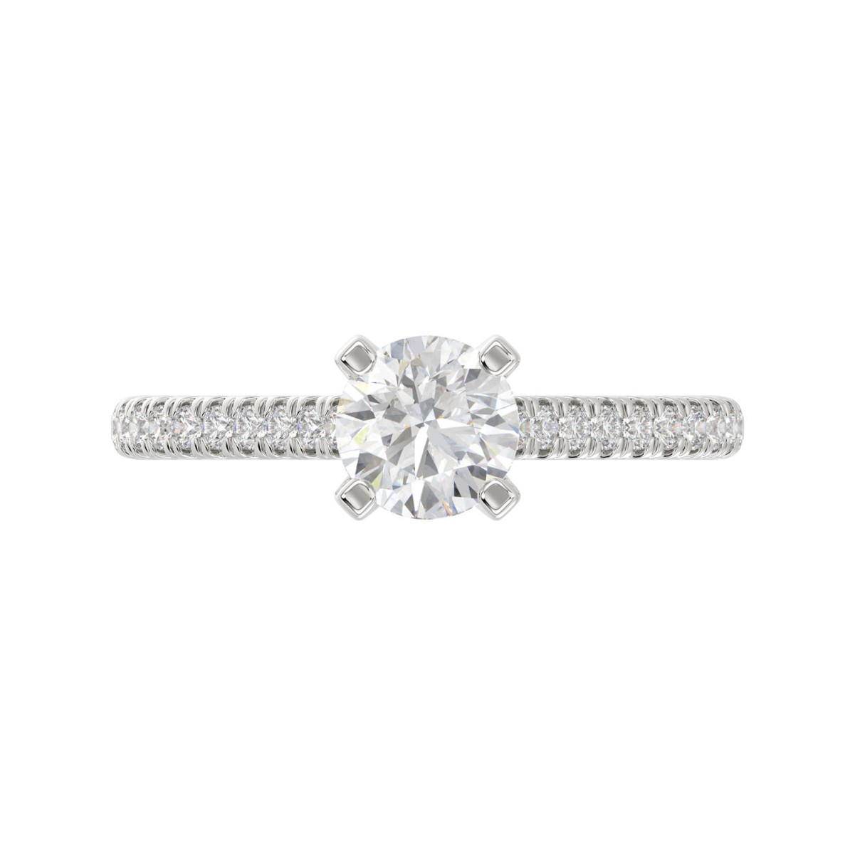 14K WHITE GOLD 2 1/4CT ROUND DIAMOND LADIES SEMI MOUNT RING (CENTER STONE ROUND DIAMOND 2CT) 14K WHITE GOLD 2 1/4CT ROUND DIAMOND LADIES SEMI MOUNT RING (CENTER STONE ROUND DIAMOND 2CT)