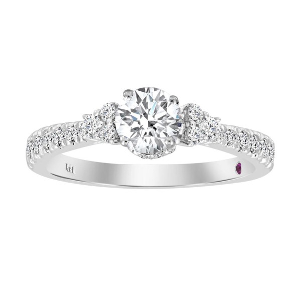14K WHITE GOLD 2 3/8CT ROUND DIAMOND LADIES RING (...