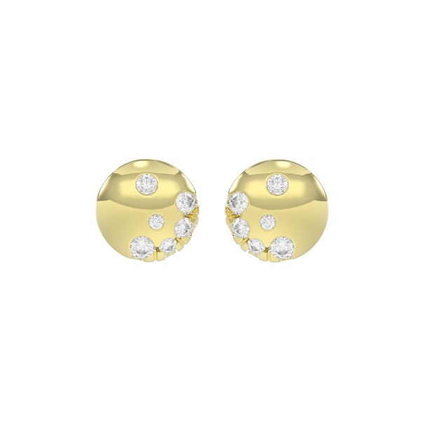 10K YELLOW GOLD 1/4CT ROUND DIAMOND LADIES EARRING...