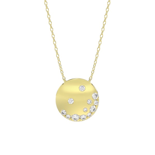 10K YELLOW GOLD 1/5CT ROUND DIAMOND LADIES PENDANT...