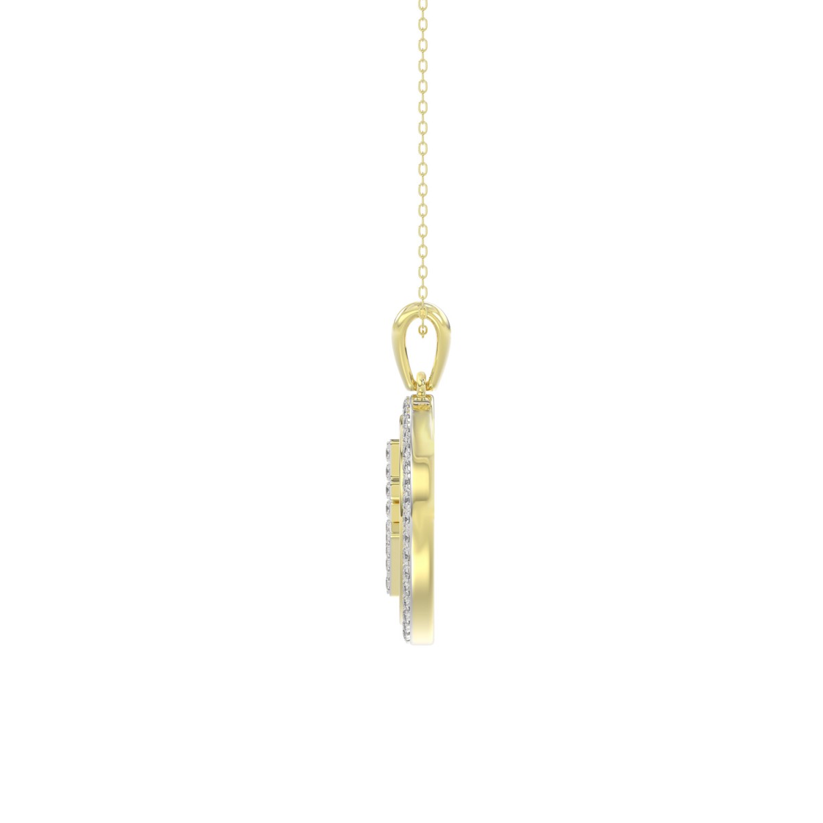 10K YELLOW GOLD 1/3CT ROUND DIAMOND LADIES PENDANT WITH CHAIN