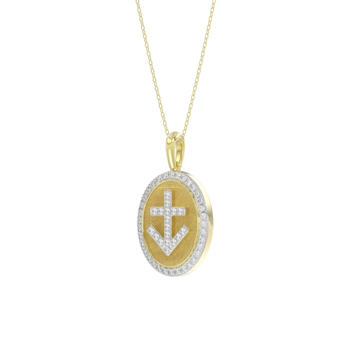 10K YELLOW GOLD 1/3CT ROUND DIAMOND LADIES PENDANT WITH CHAIN