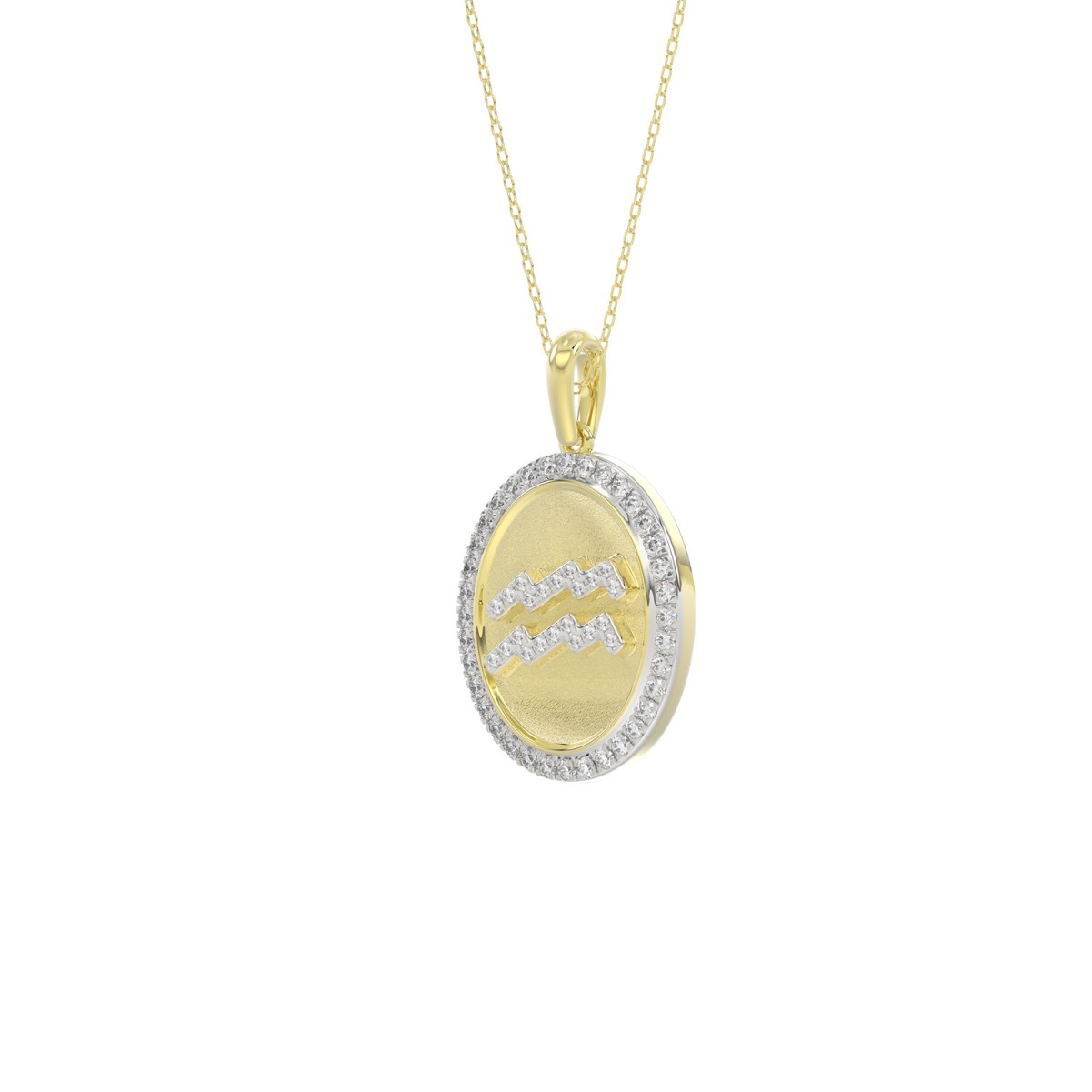 10K YELLOW GOLD 1/4CT ROUND DIAMOND LADIES PENDANT WITH CHAIN