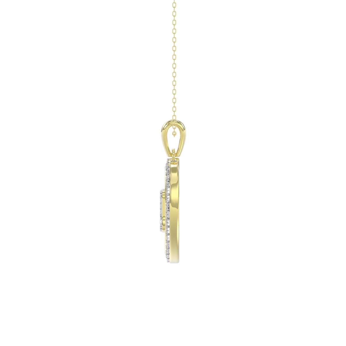 10K YELLOW GOLD 1/4CT ROUND DIAMOND LADIES PENDANT WITH CHAIN 10K YELLOW GOLD 1/4CT ROUND DIAMOND LADIES PENDANT WITH CHAIN